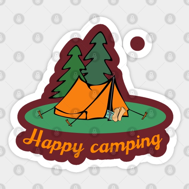 Happy camping Sticker by Totallytees55